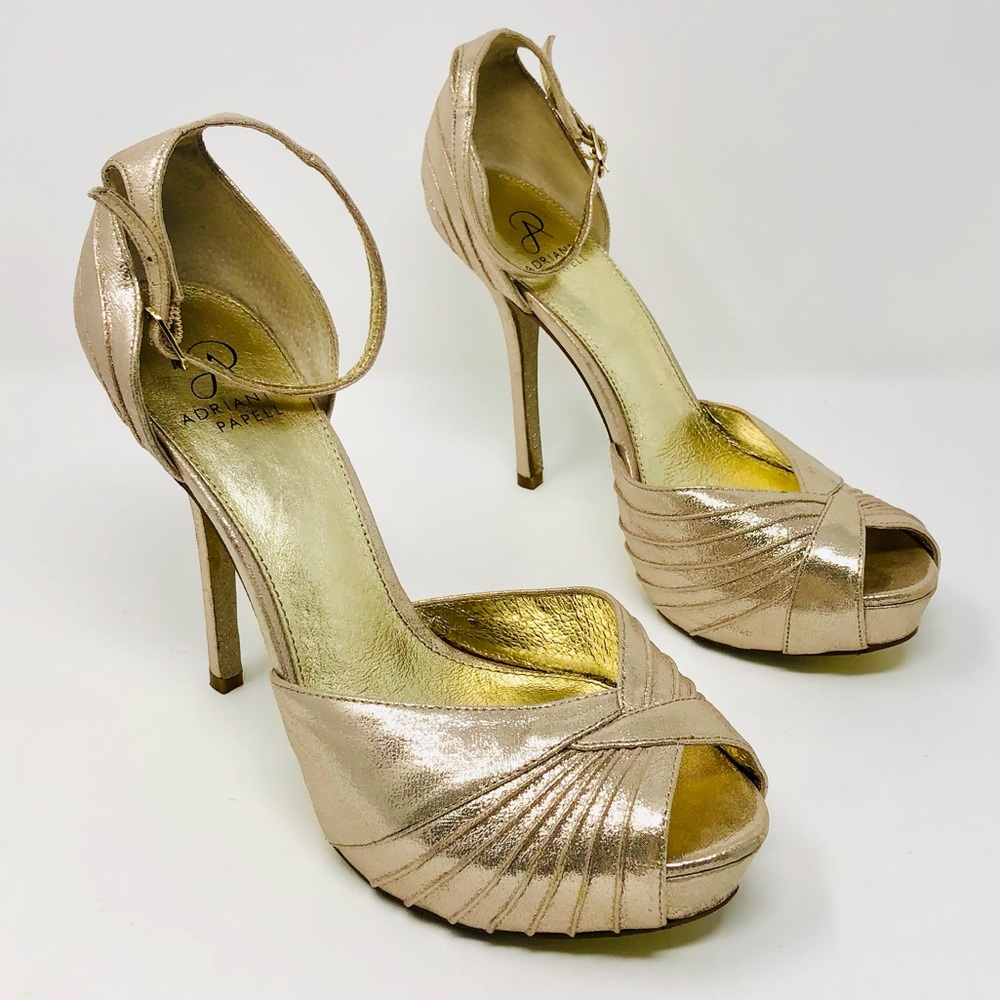 Adrianna Papell Gold Platform Heels